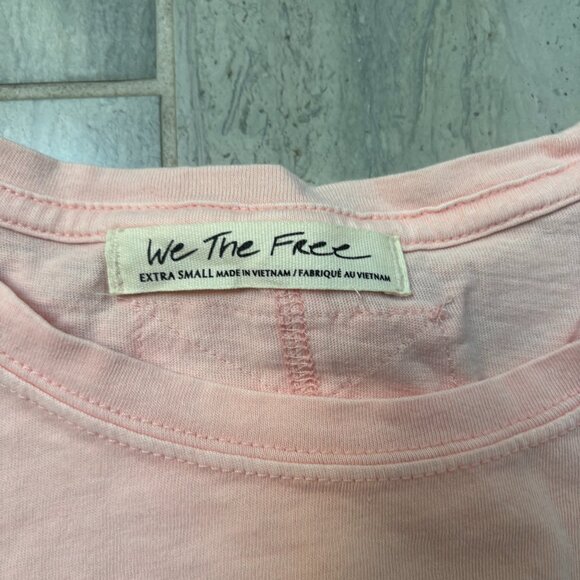 We The Free Short Sleeve Oversized Crewneck Cotton Tee Shirt Pink XS - Picture 3 of 9